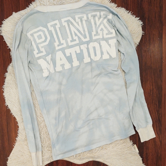 PINK Victoria's Secret PINK Nation Tie Dye Long Sleeve T-shirt - Picture 2 of 2